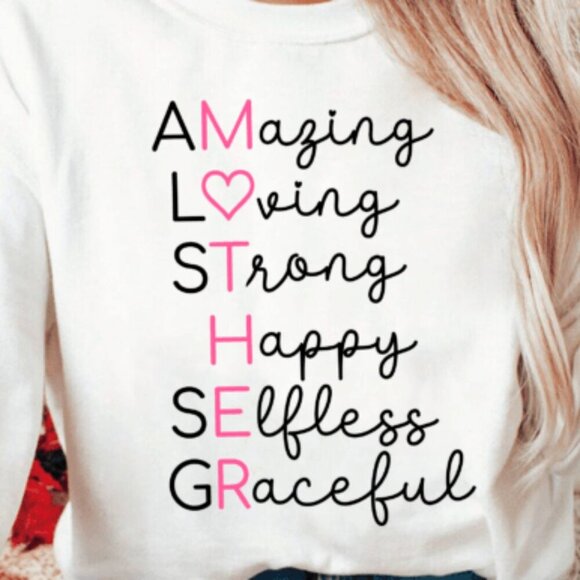 Mother NEW Mother's Day White crewneck sweatshirt - Picture 1 of 1